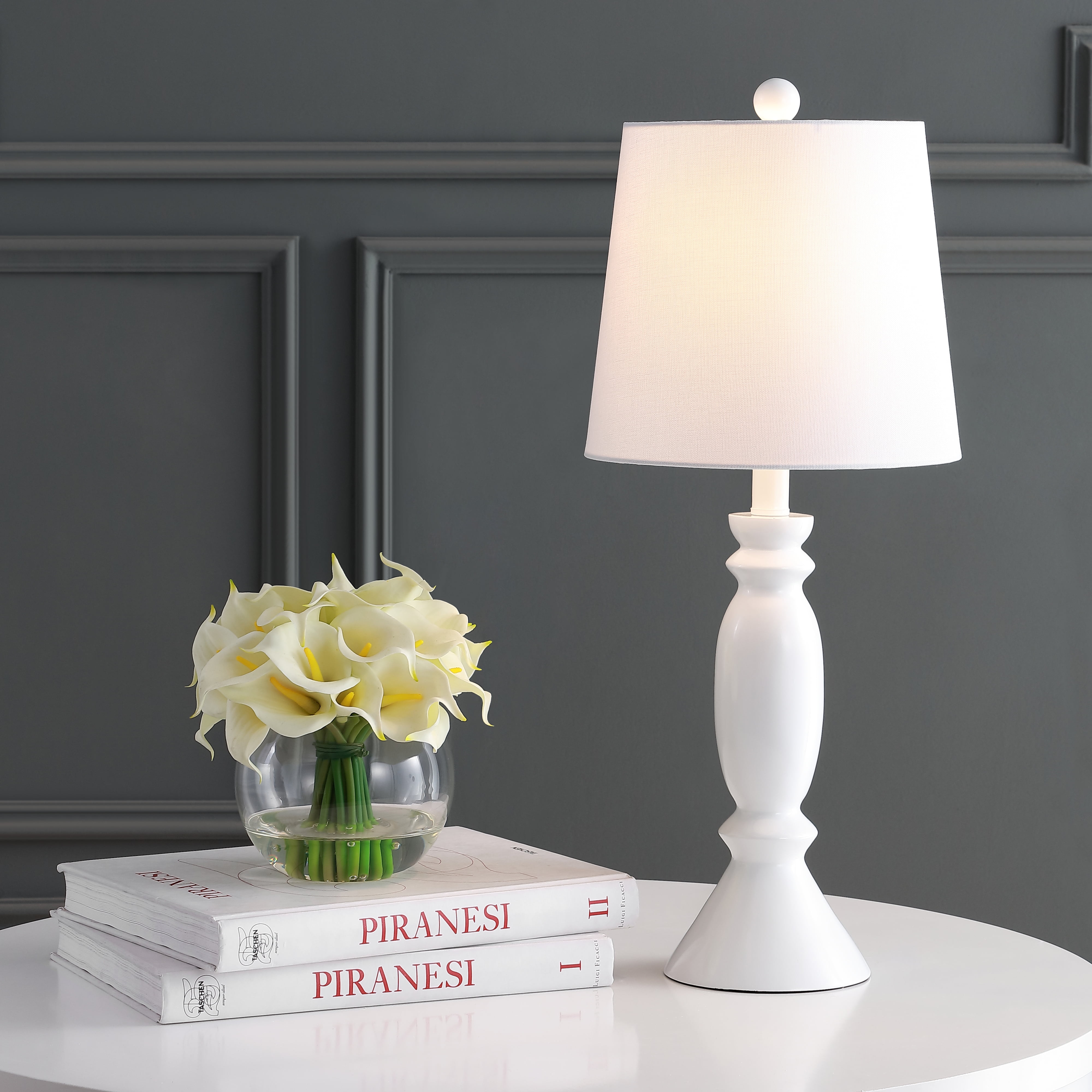 SAFAVIEH Kian Solid Glam 24 in. H Table Lamp, White