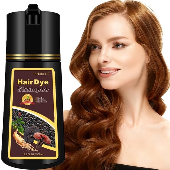 Instant Blonde/Golden Brown Hair Dye Shampoo 3 in 1 for Women, Semi-Permanent Color Shampoo for Grey Hair Coverage, Ginger Extract Color Shade Shampoo Easy to Use, 16.9 fl oz