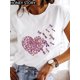 thumbnail image 3 of Top básico con estampado de mariposa de libélula explosiva para mujer, Camiseta holgada de manga corta con cuello redondo, camiseta de gran tamaño, ropa para mujer, 3 of 5