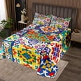 thumbnail image 2 of Colorful Mexican Style Twin Quilt Set,Retro Talavera Tile Bedding Set for Kids Adults Room Decor,Exotic Boho Bedspread Set Patchwork Floral Print Quilts Bed Set 2Pcs, 2 of 5