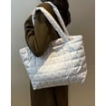 thumbnail image 4 of Kukuzhu Puffer Tote Bag Women Large Quilted Puffy Tote Bag Water-Resistant Down Cotton Padded Shoulder Bag Purse, 4 of 8