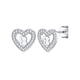 thumbnail image 1 of Pendientes de botón de corazón Silvora plata esterlina letra B con Zirconia cúbica, 1 of 8