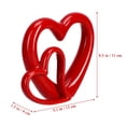 thumbnail image 2 of PTOOTP Red Ceramic Heart Wedding Figurine Decorative Ornament for Home, Easy to Clean Romantic Table Decor, 2 of 6