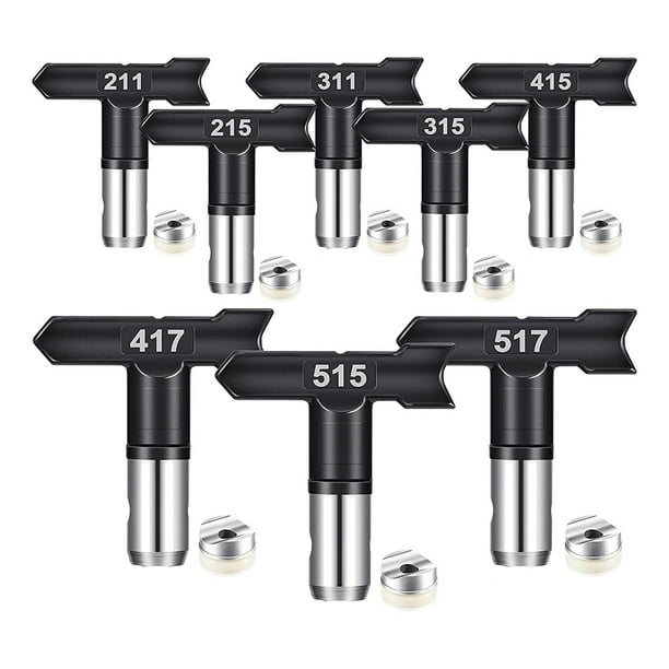 8 Piezas Puntas Pulverizador Pintura Punta PulverizacióN Reversible Puntas Boquillas PulverizacióN Sin Aire Puntas de Pulverizador Sin Aire Partes de la MáQuina de PulverizacióN