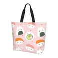 thumbnail image 2 of Fuzoiu Cute Sushi Print Tote Bags for Women,Shoulder Bag, Gym Tote,Top Handle Ladies Shoulder Bags for Work Beach Travel and Shopping Grocery, 2 of 9