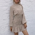 thumbnail image 1 of Vestido De Manga Larga Con Cuello Simulado, Vestido De Manga Larga Con Volantes Florales, Elegante Botón Trasero, Dobladillo Esponjoso, Moda Para Fiestas Diarias Y Vacaciones ANGGREK Otros, 1 of 6