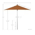 thumbnail image 5 of California Umbrella  6' Sq. Aluminum Frame, Fiberglass Rib Patio Umbrella, Push Open, Anodized Sliver Finish, Sunbrella Fabric Tuscan, 5 of 5
