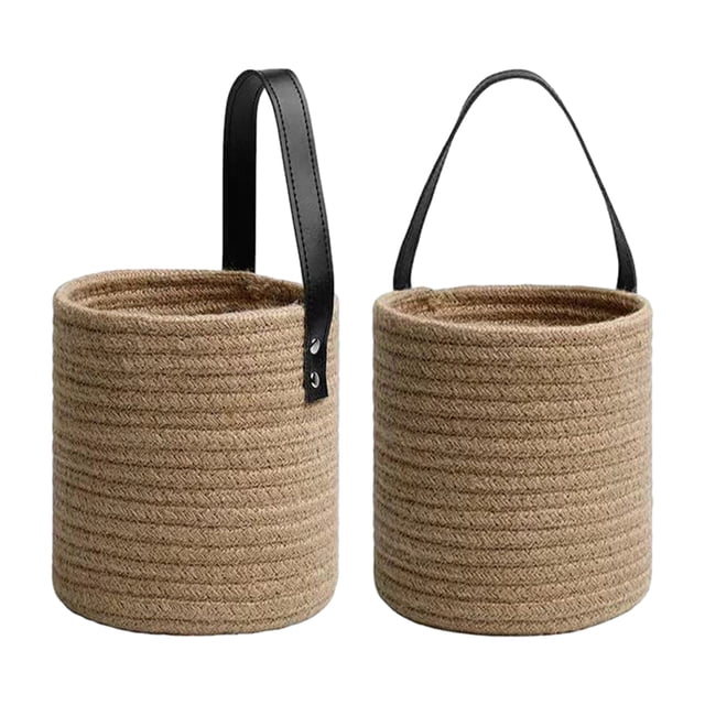 relayinert 2pcs Cotton Decorative Desktop Organizer Basket For Home And Classroom Decoration Hypoallergenic Earthy yellow