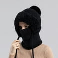 thumbnail image 3 of Toudaret Women Winter Cycling Balaclava Hat with Integrated Scarf Thick Cycling Face Full Protection Outdoor Travel Cold Weather Skiing Cap, 3 of 8
