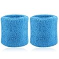 thumbnail image 1 of CUITING 2Pcs Sports Wristband Solid Color Absorbent Cotton Breathable Quick Dry Sweatband for Tennis, 1 of 8