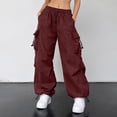 thumbnail image 2 of Cargo Pants for Women Hiking Pants Baggy Baggy High Rise Streetwear Light Weight High Waisted Pants Athletic Baggy Pants Military Pants Jogging Work Pants Construction Utility Pant, 2 of 4