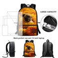 thumbnail image 6 of Uourmeti Pug Sunflower Design Backpack, Roomy Storage Bookbag 17 Inch Non Fade Student Bookbag for Work School, 6 of 6