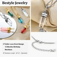 thumbnail image 6 of Bestyle October Pink Created Tourmaline Birthstone Necklaces for Women Hexagonal Crystal Pendant Necklace Christmas Birthday Gifts, 6 of 9