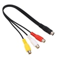 thumbnail image 2 of Video Cable, Red Yellow White Tight Connection 1.0ft Mini DIN 7 Pin Male To 3  Female Cable  For Television, 2 of 8