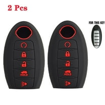 DON'T TOUCH MY KEY 2Pcs Silicone Remote Key Fob Cover Case for Nissan Altima Sentra Rogue 5 Button