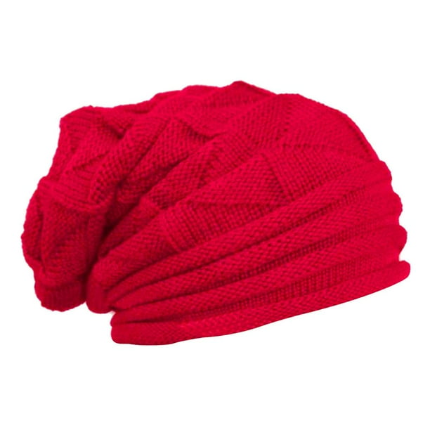 Beanie Knit Mujer Hombre Ski Skull Eastique Soft Solid Ctelé Head Wrap Para rojo jinwen Gorro de lana de punto