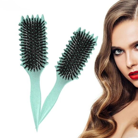 Curl Defining Brush, Curly Hair Brush, Curl Brush,Boar Bristle Hair Brush Styling Brush for Detangling, Shaping and Defining Curls For Women and Men Less Pulling Milky white
