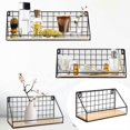 thumbnail image 2 of Wrought Iron Floating Shelves Wall Mounted Storage Rack Bedroom Wall Shelf Punch-Free Rack, 2 of 5