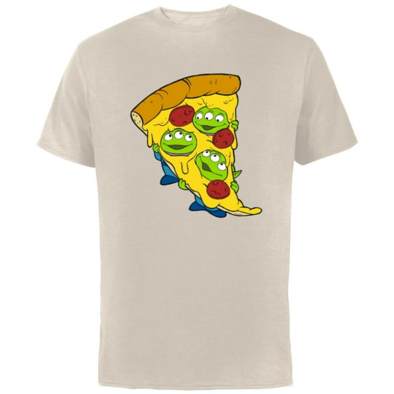 Disney and Pixar’s Toy Story Aliens Pepperoni Pizza - Short Sleeve Cotton T-Shirt for Adults - Customized-Natural