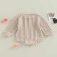 thumbnail image 3 of Barboteuse pour Bébé Manches Longues Justaucorps Tricoté Automne Hiver Hauts Chauds, 3 of 6