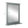 thumbnail image 2 of Gymax Bathroom Wall-Mounted Mirror W/Shelf Vanity Makeup Mirror Multipurpose Gray, 2 of 9