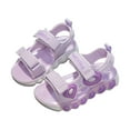 thumbnail image 7 of UngA Sandals for Kids Girls Girls Wedge Sandals Flatform Open Toe Platform Sandals Flower Wedding Party for Little Kid/Big Kid Girls Dance Shoes(Purple,Size 11), 7 of 7