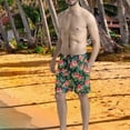 thumbnail image 5 of Binienty Men's Board Shorts Swim Trunks With Tropical Hibiscus Pattern - Quick Dry for Summer Beach and Water Activities, 5 of 10