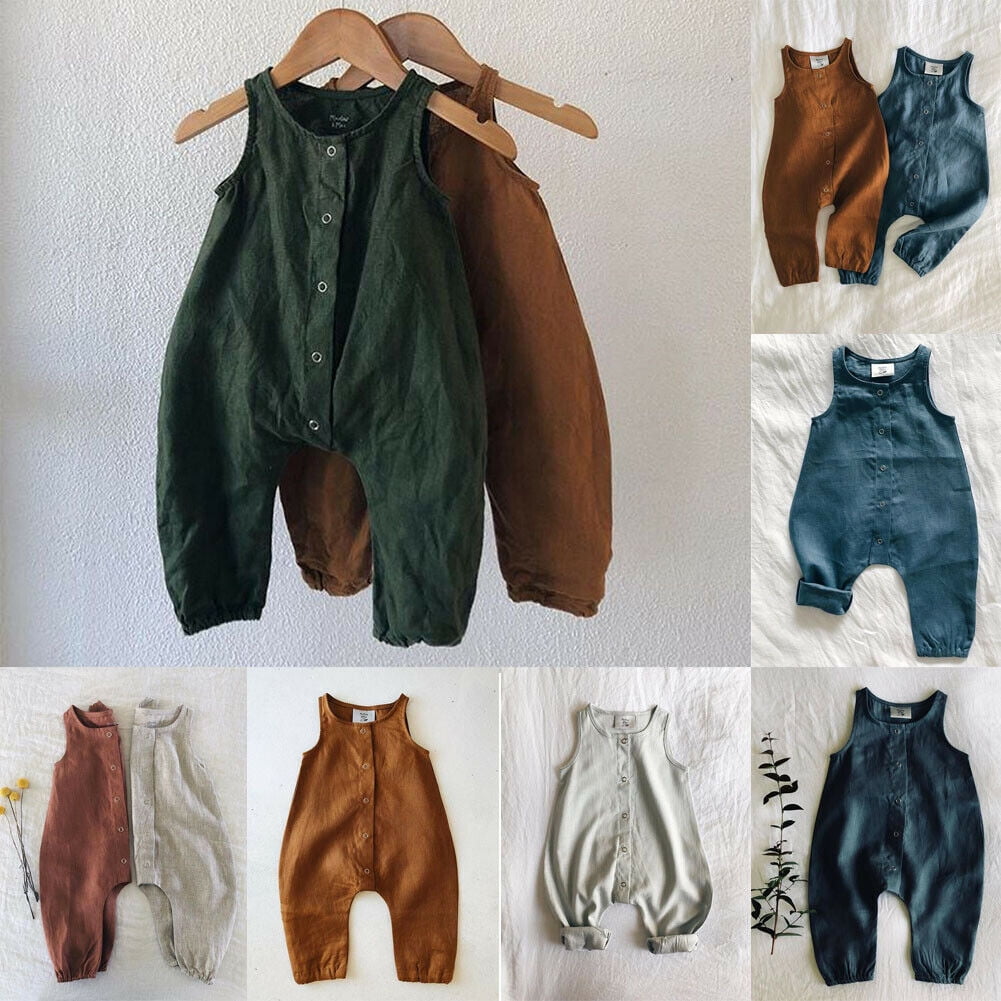 Cotton Outfits Toddler Sleeveless Jumpsuit Boy Girls Cloth Cute Sloths Romper;,