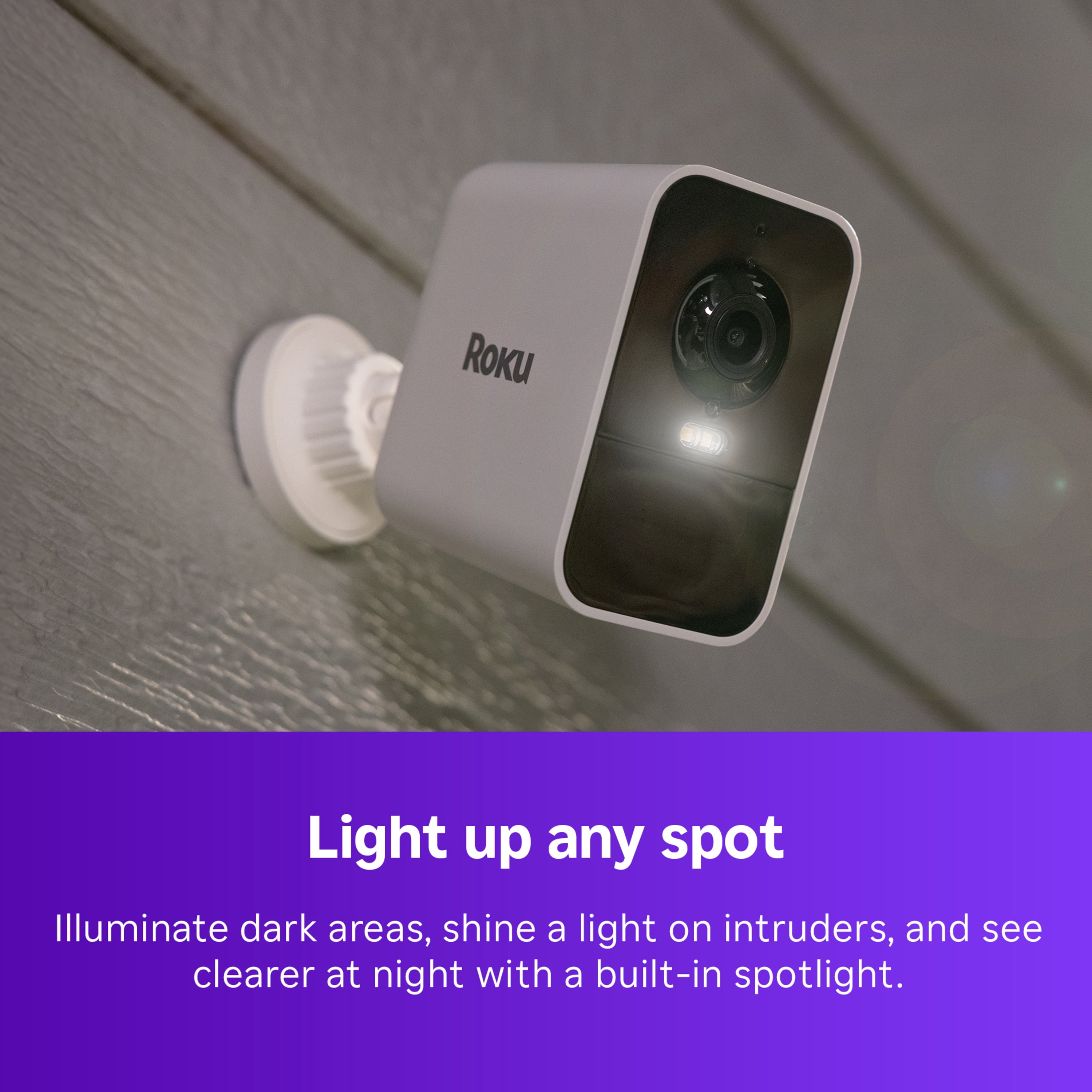 Roku Battery Camera Plus SE for Home Security - New 2025 Weather-Resistant Outdoor & Indoor Wireless Camera & Pet Monitor with 1080p HD & Two-Way Audio - 4x Rechargeable Battery Capacity