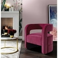 thumbnail image 2 of Crown Velvet Accent Chair Open Barrel Back | Modern & Contemporary | Fuchsia, 2 of 8