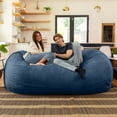thumbnail image 4 of Jaxx 7 Foot Giant Bean Bag Sofa, Navy, 4 of 6