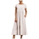 thumbnail image 1 of Vestido informal de lino sin mangas para mujer con bolsillos - Vestido midi de verano holgado con cuello redondo, 1 of 6