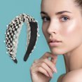 thumbnail image 2 of Unique Bargains 1 Pc Faux Pearls Embroidery Headbands for Women Black, 2 of 6