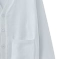 thumbnail image 6 of Liweisiy Girl's V Neck Knit Cardigan Long Sleeve Ribbed Cuff Button Down Coat With Pockets Uniform School Casual Sweater Coat White 12-13Years, 6 of 9