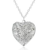 LOLIPPYY Heart-Shaped Photo Locket Necklace for Women, Carved Ornaments 1 Set, Perfect Gift for Valentine’s Day & Special Occasions