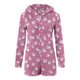 thumbnail image 3 of Mono cálido con capucha y orejas para mujer, estampado de manga larga, pantalones cortos, mono corto con cremallera, bolsillo, ropa de dormir, ropa de casa, tops de poliéster para mujer, 3 of 5