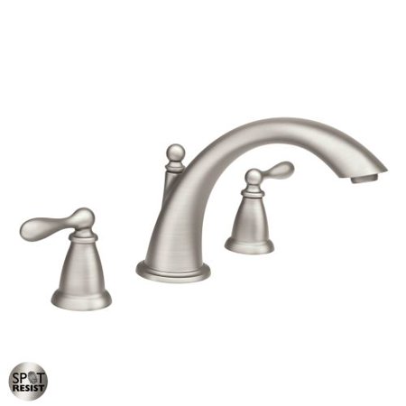 Deck Mount Diverter - Moen 86440 Deck Mounted Roman Tub Faucet Trim from the Caldwell Collection (Valve Included)