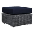 thumbnail image 1 of Modway Summon Aluminum and Rattan Patio Ottoman in Canvas/Navy, 1 of 3