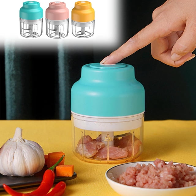Cortadora inalámbrica de ajo y procesador de alimentos de 250 ml - Machacador y picada eléctrico portátil con carga USB, carga rápida de 1 hora, cuchilla en forma de S
