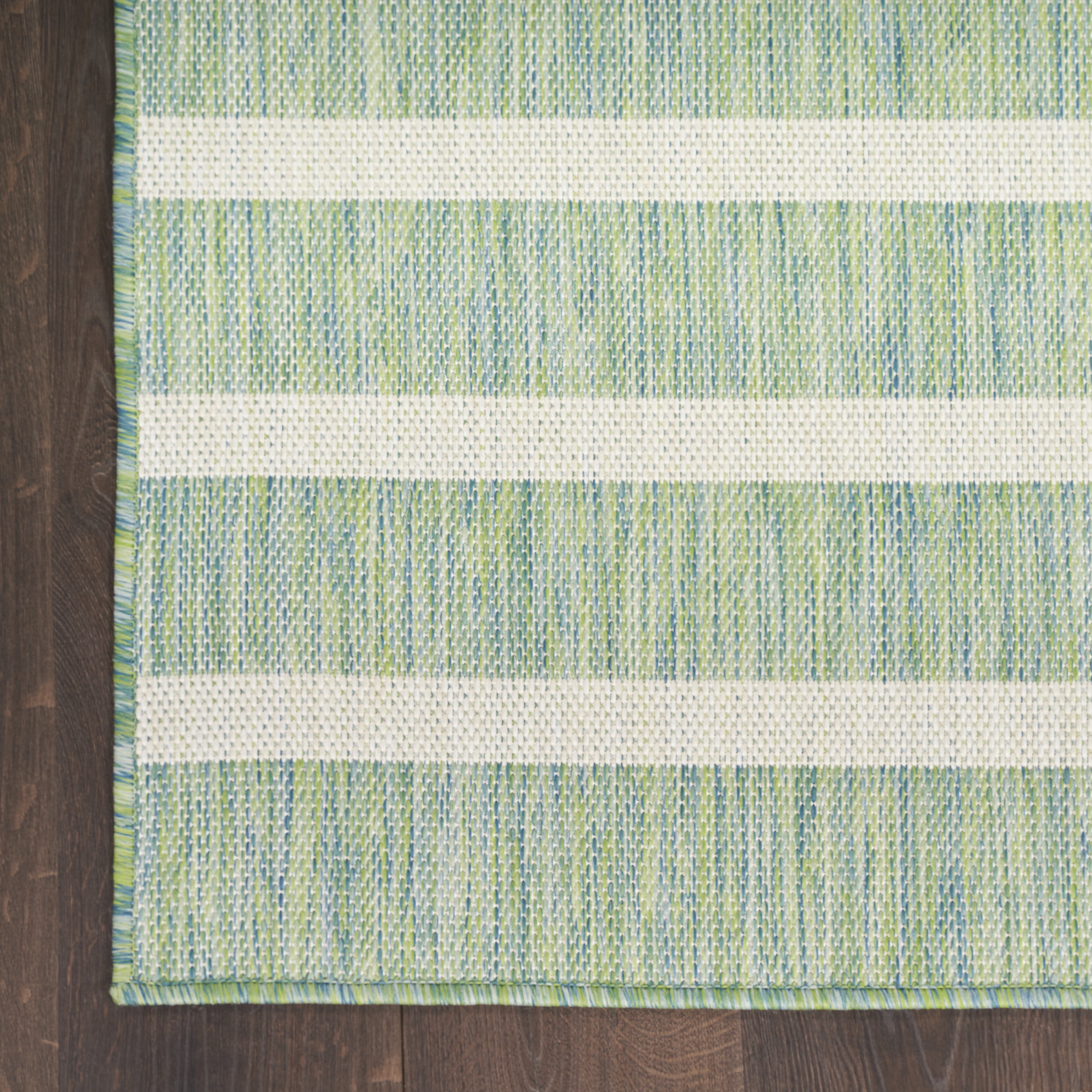Nourison Positano Indoor/Outdoor Blue Green Ivory 8' x 10' Area Rug (8x10)