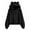 Black, variant on Rigardu Coats for Women Trendy Young Girls Winter Plush Hoodie School Coat Casual Zipper Fashion Solid Color Loose Outwear with Cute Ear Coats for Women Clearance Size: S-2Xl