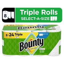 Bounty Paper Towels Select-A-Size White, 8 Triple Rolls, 123 Sheets Per Roll
