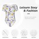 thumbnail image 4 of Balery Daisies Flowers Body de cuello redondo de manga corta para mujer Tops de manga corta Tops básicos-Small, 4 of 7