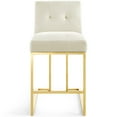 thumbnail image 5 of Modway Privy Gold Stainless Steel Performance Velvet Counter Stool in Gold Ivory, 5 of 8