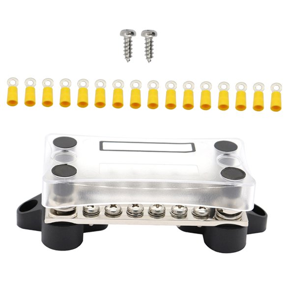 Yeacher Dual Row Bus Bar Electrical Terminal Junction Box 150A 4 Studs