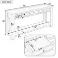 thumbnail image 3 of Console Table/Sofa Table with Storage Drawers and Bottom Shelf for Entryway, Hallway and Living Room (Antique White), 3 of 9