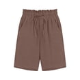 thumbnail image 7 of Sevevn Women's High Waist Paperbag Shorts Elastic Waist Drawstring Loose Fit Casual Shorts with Pockets Brown L, 7 of 7