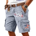 thumbnail image 2 of GrmtClth Mens Independence Day Cargo Shorts 2026 4th Of July American Flag Print Summer Shorts Classic Multi-Pocket Pants Comfy Work Short Trouser Gray 2XL, 2 of 4