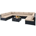 thumbnail image 1 of Gymax 10PCS Rattan Furniture Set Outdoor Wicker Sofa Table Cushioned Seat Patio Beige, 1 of 6