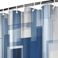 thumbnail image 4 of Navy Blue Fabric Shower Curtain - Geometric Shower Curtain Set with 12 Plastic Hooks, Water Repellent, Machine Washable, Modern Decorative Polyester Cloth Shower Curtains for Bathroom - 72x84, 4 of 4